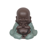 20CM HAPPY PRAYING TURQUOISE BUDDHA