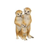 11CM TRIPLE MEERKAT FAMILY QTY 4