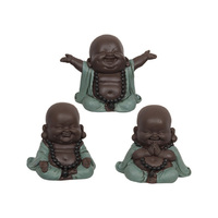 8CM HAPPY TURQOISE CUTE BUDDHA 3ASST