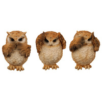12CM 3 WISE OWLS 3ASST