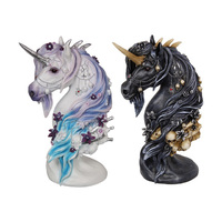 25CM GOTHIC UNICORN BUST 2ASST
