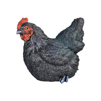 36CM LONG BLACK SITTING HEN SOLD QTY 2