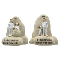 10CM FATHER SAYINGS ON ROCK QTY 4