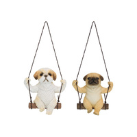 14CM HANGING DOG ON SWING 2ASST