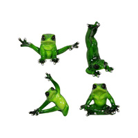 10CM GREEN MARBLE YOGA FROGS 4ASST