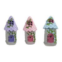 15CM FAIRY GARDEN FLORAL HOUSE 3ASST