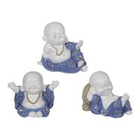 8CM CUTE BLUE/WHITE WITTING MONK 3ASST