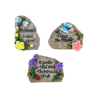 11CM INSPIRATIONAL ROCK W/FLOWERS SOLD QTY 6
