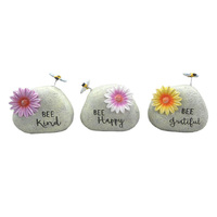 9.5CM BEE INSPIRATIONAL ROCKS 3 ASS SOLD QTY6