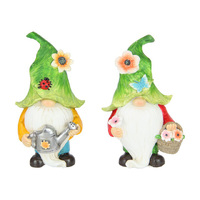 13CM STANDING FLOWER GNOME 2ASST SOLD QTY4