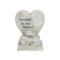 28CM MEMORIAL DOG W/LOVE HEART