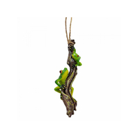 HANGING FROGS ON BRANCH 24.5CM SOLD QTY6