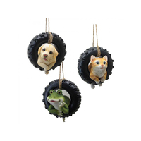 HANGING TYRE WITH ANIMALS 21.5CM 3ASST
