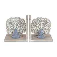 16CM BUDDHA/TREE OF LIFE BOOKENDS SET 2