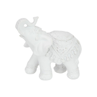 9CM WHITE DECOR ELEPHANT QTY 4
