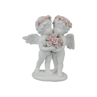 10CM STANDING CHERUB COUPLE W/ROSE BAND QTY 4