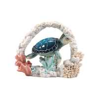 17CM BLUE TURTLE IN CORAL