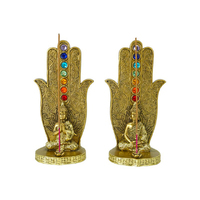 15CM GOLD BUDDHA ON HAMSA CHAKRA QTY 2