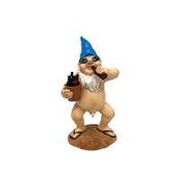 28CM NAKED GNOME DRINKING BEER QTY 2