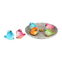 6CM MARBLE BIRD W/FLOWERS 6ASST UN36