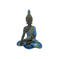 35CM BLUE PEACOCK COLOURED SITTING BUDDHA