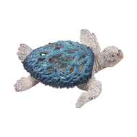 21CM BLUE TURTLE W/CORAL DECOR