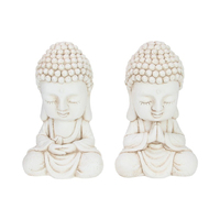 34CM CREAM GARDEN BUDDHA 2ASST