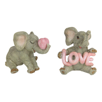 9/10CM SITTING ELEPHANT W/LOVE HEARTS 2ASST SOLD QTY4