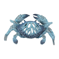 27CM BLUE CRAB W/CORAL DECOR