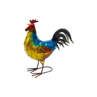 44CM METALLIC METAL STANDING ROOSTER