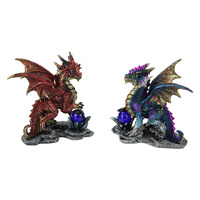 15CM DRAGON W/ORB ON ROCK PLATFORM 2ASST