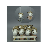 FABRIC COW HANGING DECOR IN CRATE UN12 7X7X14CM