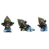 10CM GANESH IN SHINY BLUE FINISH 3ASST