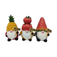 15CM GNOME WITH FRUIT HEAD 3ASST SOLD QTY 6