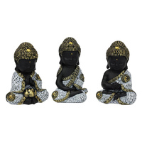 16CM SITTING BUDDHA IN TAN PEBBLE FINISH QTY 3