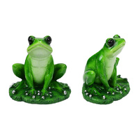 16CM SITTING MARBLE FROG ON LILYPAD QTY 2