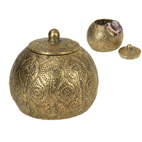 15CM GOLD MOROCCAN LOOK JAR SOLD QTY 2