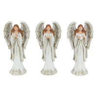 13CM WHITE ROBE ANGEL PRAYING 3ASST SOLD QTY6