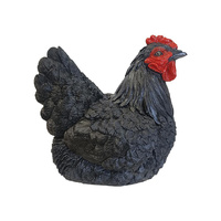 15CM SITTING BLACK HEN QTY 2