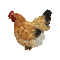 25CM SITTING BROWN CHICKEN QTY 2