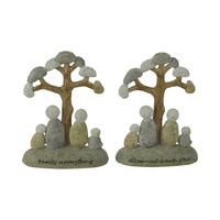 14CM ROCK FAMILY UNDER TREE 2ASST