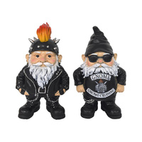 24CM STANDING BIKER GNOME 2ASST