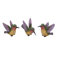 RESIN HUMMINGBIRD 10.5X6X5.5CM 3ASST QTY 6