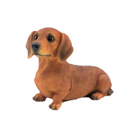 RESIN SAUSAGE DOG 17.3X7.3X11.2CM QTY 2