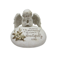 15CM MEMORIAL ANGEL ON INSPIRATIONAL ROCK QTY 2