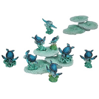 8CM TURTLE ON CORAL W/CORAL BASE 5ASST UN25