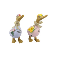 15.5CM DUCK WITH FLORAL DESIGN 2ASST