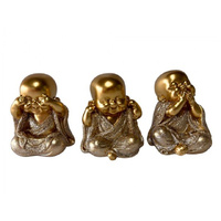 RESIN MONK 9CM 3ASST