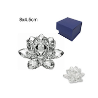 CRYSTAL LOTUS W/DIAMOND 8X4.5CM