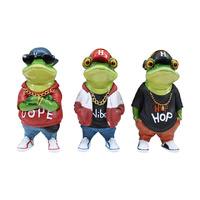 15CM MARBLE FROG WITH HIP HOP DESIGN 3ASST